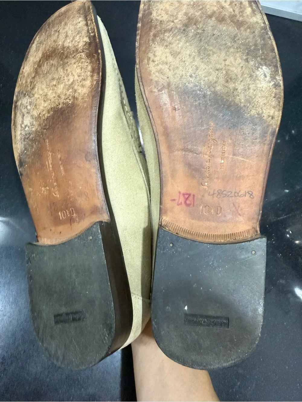 Salvatore Ferragamo men’s shoes horse bit suede Loafers size 10.5